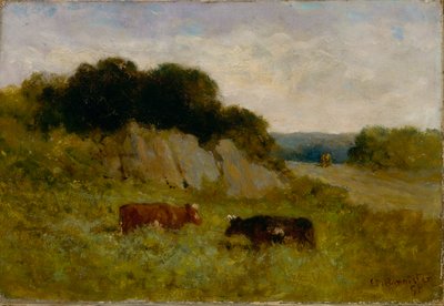 Paesaggio senza titolo con due mucche da Edward Mitchell Bannister