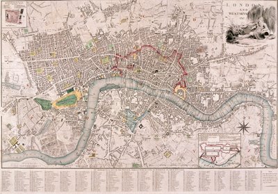 Mappa di Londra, 1797 da Edward Mogg