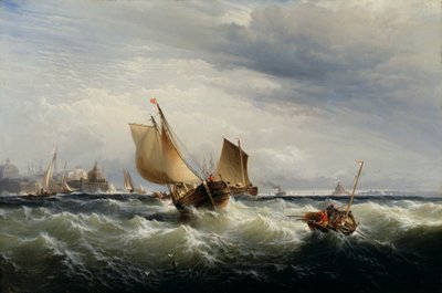 Barche da pesca che risalgono il vento, ca. 1858 da Edward Moran