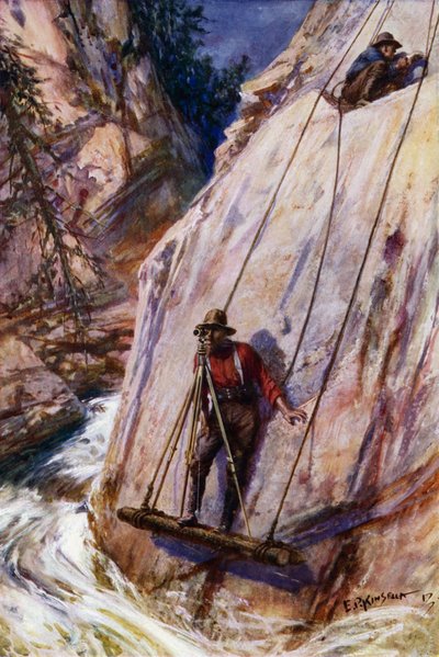 Geometri ferroviari che svolgono lavori precari sul percorso di una ferrovia di montagna da Edward Parick Kinsella