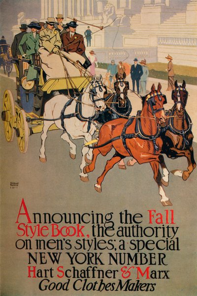 Copertina di una rivista di moda maschile per The Fall Style Book da Edward Penfield
