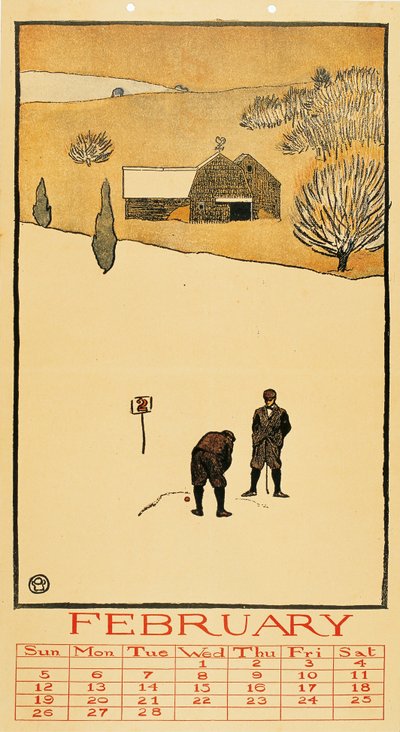 Calendario del golf. Febbraio da Edward Penfield
