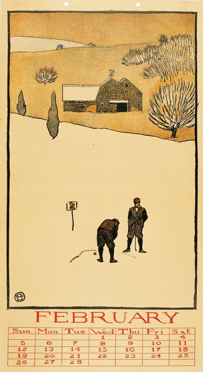 Calendario del Golf. Febbraio da Edward Penfield