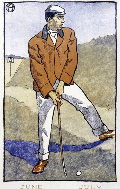 Giocatore di golf - in Golf Calendar di Edward Penfield da Edward Penfield