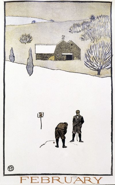 Golf sulla neve - in "Calendario del Golf" di Edward Penfield da Edward Penfield