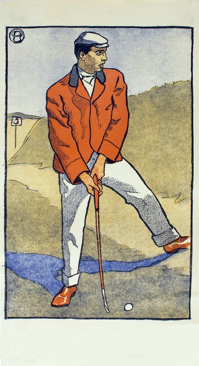 Giugno/Luglio, dettaglio dal calendario Golfing del 1931 da Edward Penfield