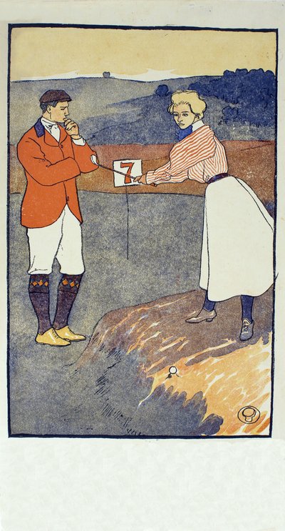 Settembre, dettaglio dal calendario di golf del 1931, pub. 1931 da Edward Penfield