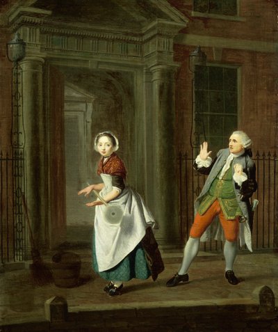 Una cameriera ben vestita fa girare il suo mocio, c1764 da Edward Penny