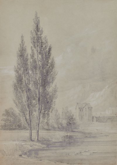 Paesaggio con alberi vicino al lago da Edward Pretty