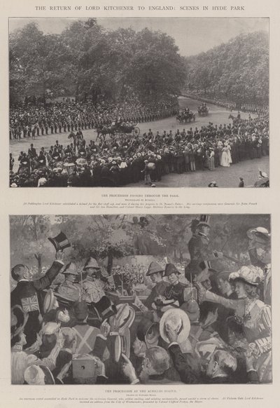 Il ritorno di Lord Kitchener in Inghilterra, scene a Hyde Park da Edward Read