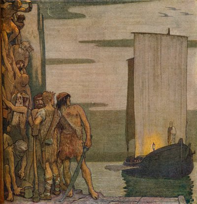 Lo sbarco di San Patrizio in Irlanda, c1912, 1914 da Edward Reginald Frampton