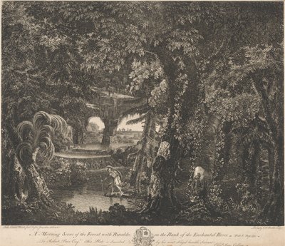 Una Scena Mattutina della Foresta con Rinaldo sulla Riva del Fiume Incantato da Edward Rooker