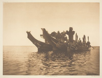 Ballerini Mascherati in Canoe-Qagyuhl A da Edward S. Curtis