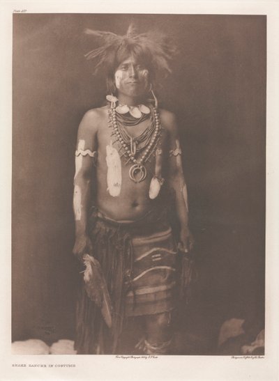 Portfolio XII, Tavola 430: Danzatore del Serpente in Costume da Edward S. Curtis