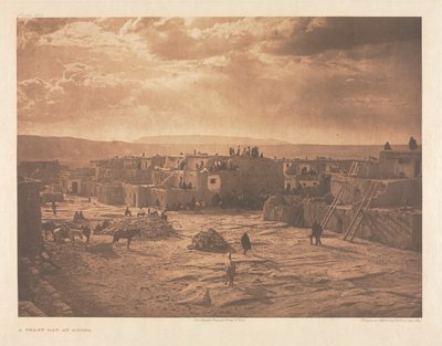 Portfolio XVI, lastra 565: Un giorno di festa ad Acoma da Edward S. Curtis
