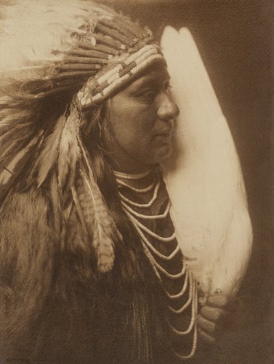 [Tre piume - Un nativo americano Nez Perce]. da Edward S. Curtis