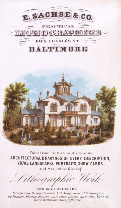 E. Sachse und Co., litografi pratici, 104 S. Charles St., Baltimora (litografia [carta commerciale]) da Edward Sachse