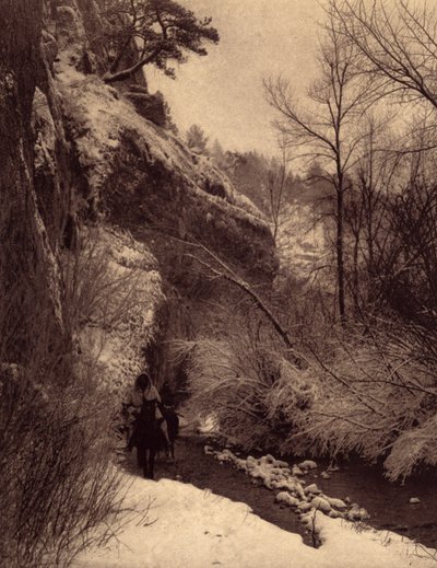 Passaggio della scogliera, scena invernale da Edward Sheriff Curtis