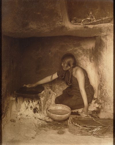 La fabbricante di Piki, Hopi da Edward Sheriff Curtis