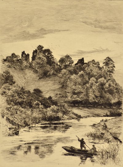 La Colomba: Castello di Tutbury, c.1880 (incisione) da Edward Slocombe