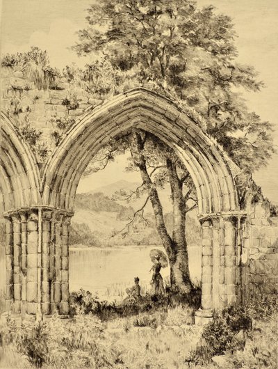 Il Forth: Lago di Menteith da Inchmahome Priory, c.1880 da Edward Slocombe