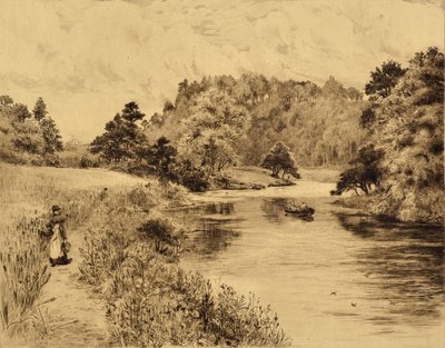 Il Wear: Il Wear vicino a Durham, c.1880 da Edward Slocombe