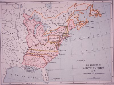 Le colonie del Nord America alla Dichiarazione d