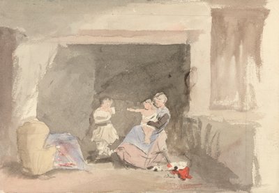 Interno con madre e due bambini da Edward Thompson Davis