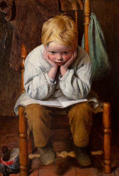 Imparare a memoria (olio su tavola) da Edward Thompson Davis