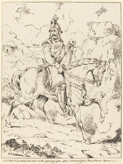 Cavaliere in armatura a cavallo da Edward Vernon Utterson