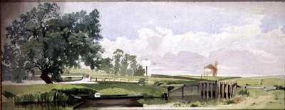 Scena Fluviale con una Chiusa, c.1860 da Edward W. Robinson