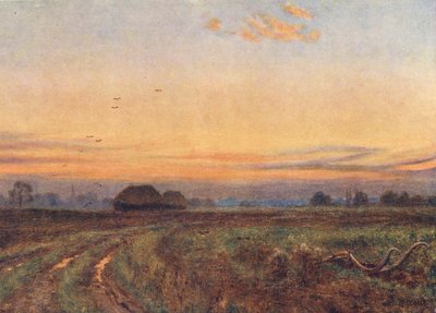Il sole sta tramontando... La Terra come un bambino stanco volge il suo volto al seno della notte da Edward Wilkins Waite