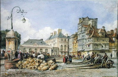 Piazza del mercato sul continente da Edward William Cooke
