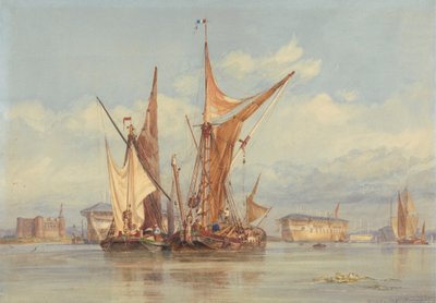 Batteria a prova di bomba vicino a Gillingham, sul Medway da Edward William Cooke