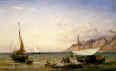 Pescatori che mantengono le loro reti da Edward William Cooke