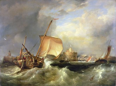 Barca da pesca francese che entra nel porto di Havre de Grace da Edward William Cooke