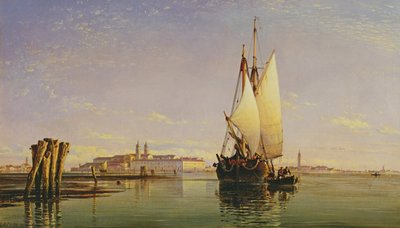 I Colli Euganei e la Laguna di Venezia - Trabaccola in attesa della marea, tramonto da Edward William Cooke
