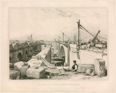 I vecchi e nuovi ponti di Londra, 1830 da Edward William Cooke