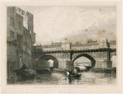 La fine di Southwark del vecchio ponte di Londra da Edward William Cooke