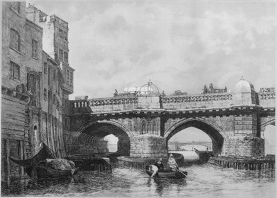La fine di Southwark del vecchio ponte di Londra, 1831, 1912 da Edward William Cooke