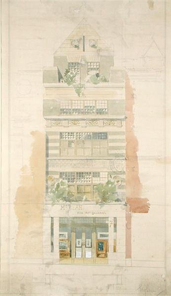 Design per la facciata delle McLean Fine Art Galleries, Haymarket, Londra da Edward William Godwin