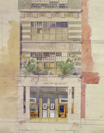 Progetto per la facciata delle McLean Fine Art Galleries, Haymarket, Londra da Edward William Godwin