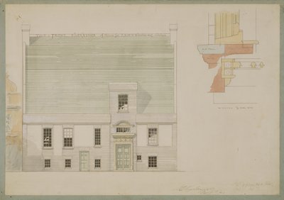 Elevazione frontale della casa per J.A.M. Whistler Esq, Tite Street, Chelsea da Edward William Godwin