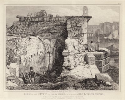 Rovine della Cappella di San Tommaso sul vecchio ponte di Londra da Edward William Godwin