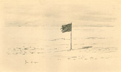 Campo della bandiera nera - La bandiera nera di Amundsen a pochi chilometri dal Polo Sud, 1912-1913 da Charles Edward Wilson
