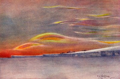 Nuvole iridescenti: vista a nord da Cape Evans, 1911, 1913 da Charles Edward Wilson