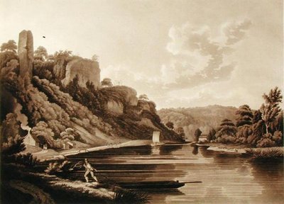 Vista del nuovo sbarramento sul fiume Wye, tavola 11 da Vedute del fiume Wye, inciso da F. Jukes da Edward (after) Dayes