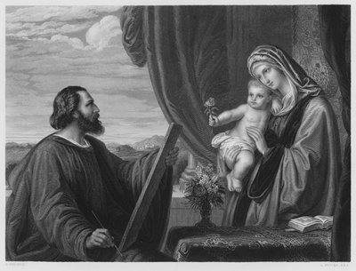 San Luca dipinge la Vergine, dal quadro nella Collezione Reale da Edward von Steinle