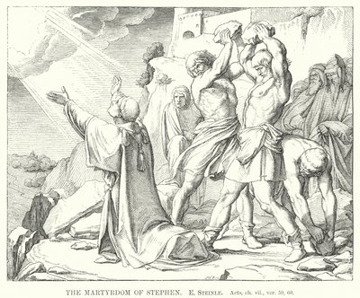 Il martirio di Stefano, Atti, cap. vii, versetti 59, 60 da Edward von Steinle