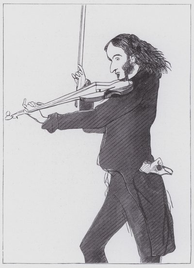 Niccolò Paganini da Edwin (after) Landseer